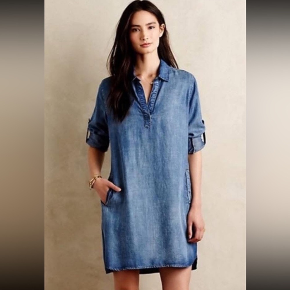 Cloth & Stone, Anthropology- Small Casual Denim Tunic Dress